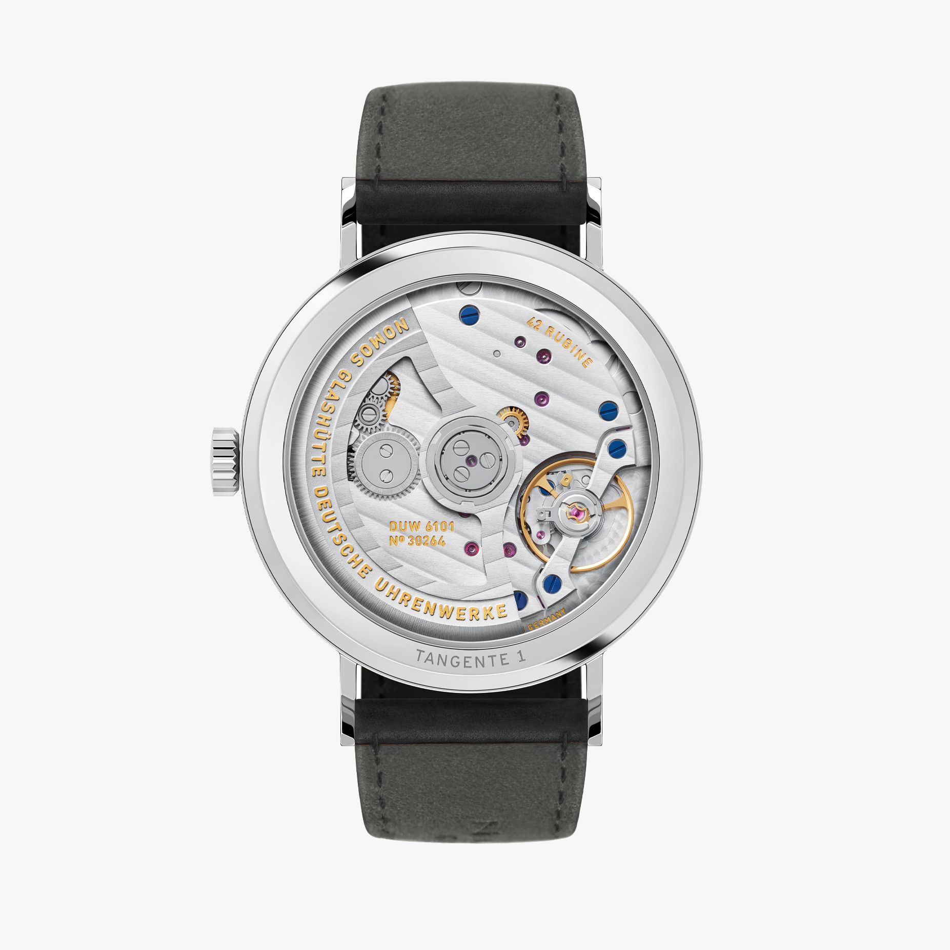 NOMOS Tangente Neomatik 38 Update ref. 147 sapphire caseback revealing DUW 6101
