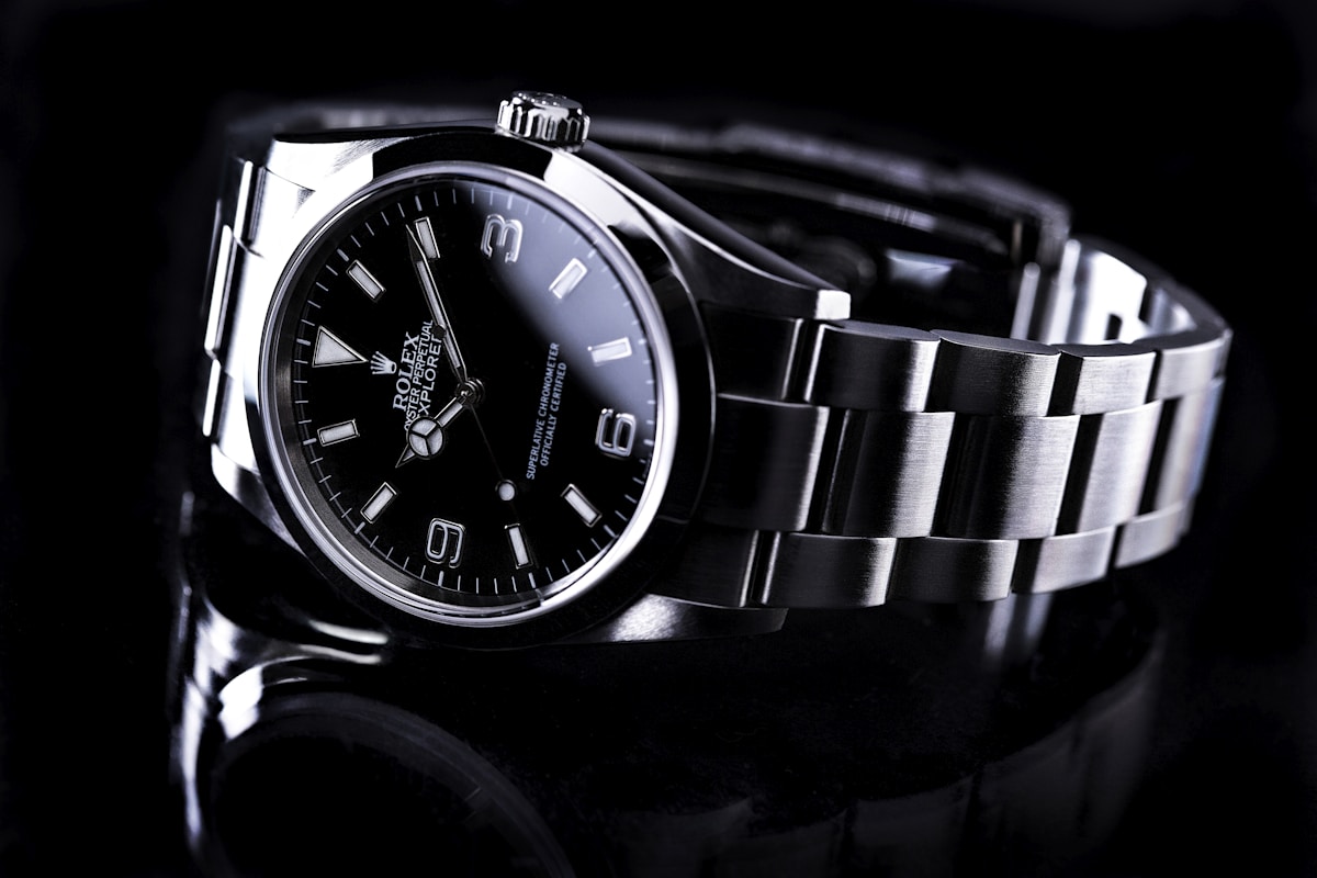 Clean dial of an automatic wristwatch