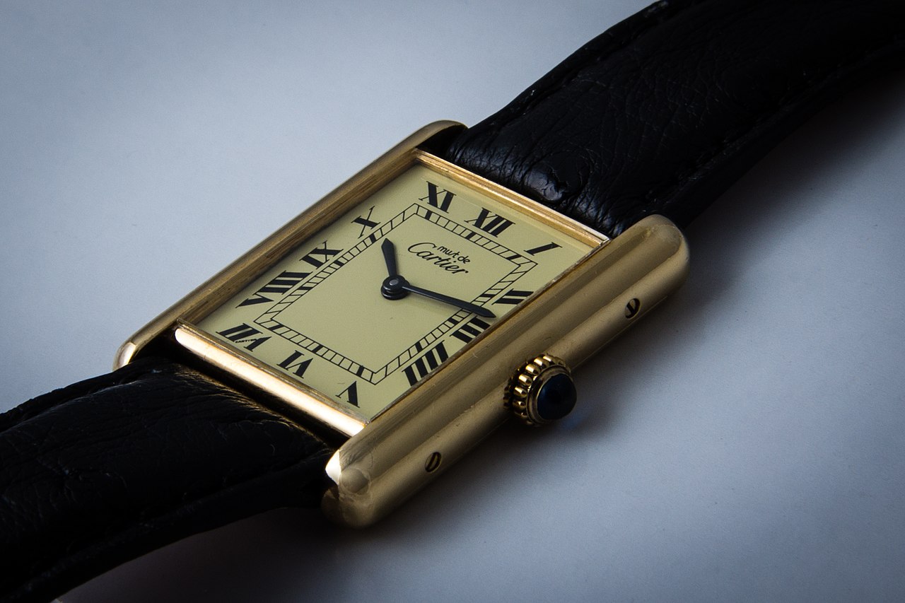 Cartier Tank rectangular watch on a strap