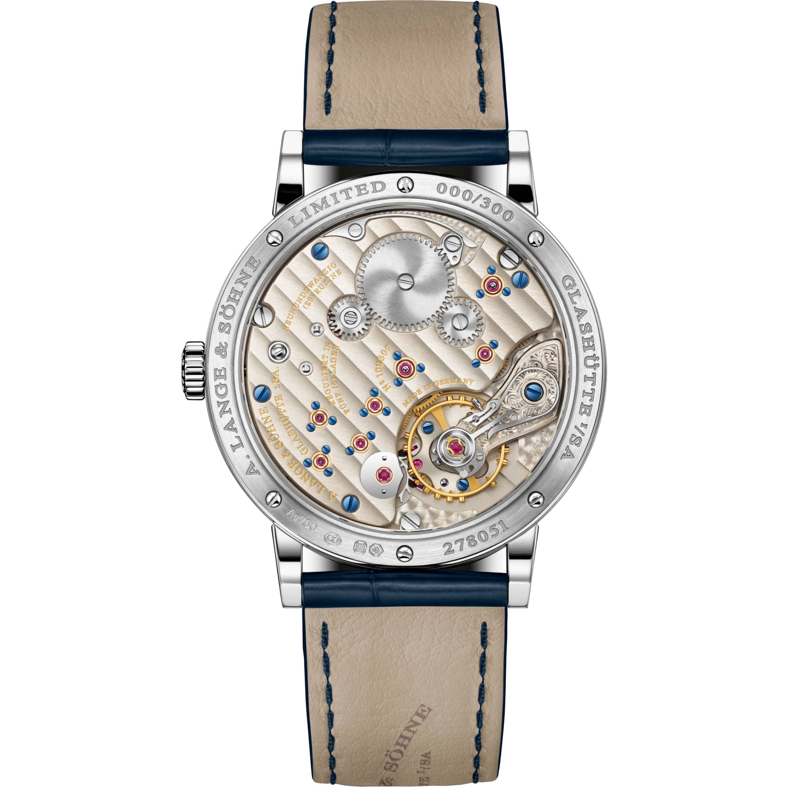 Caseback of the A. Lange & S&ouml;hne 1815 Up/Down in 750 white gold, reference 244.028