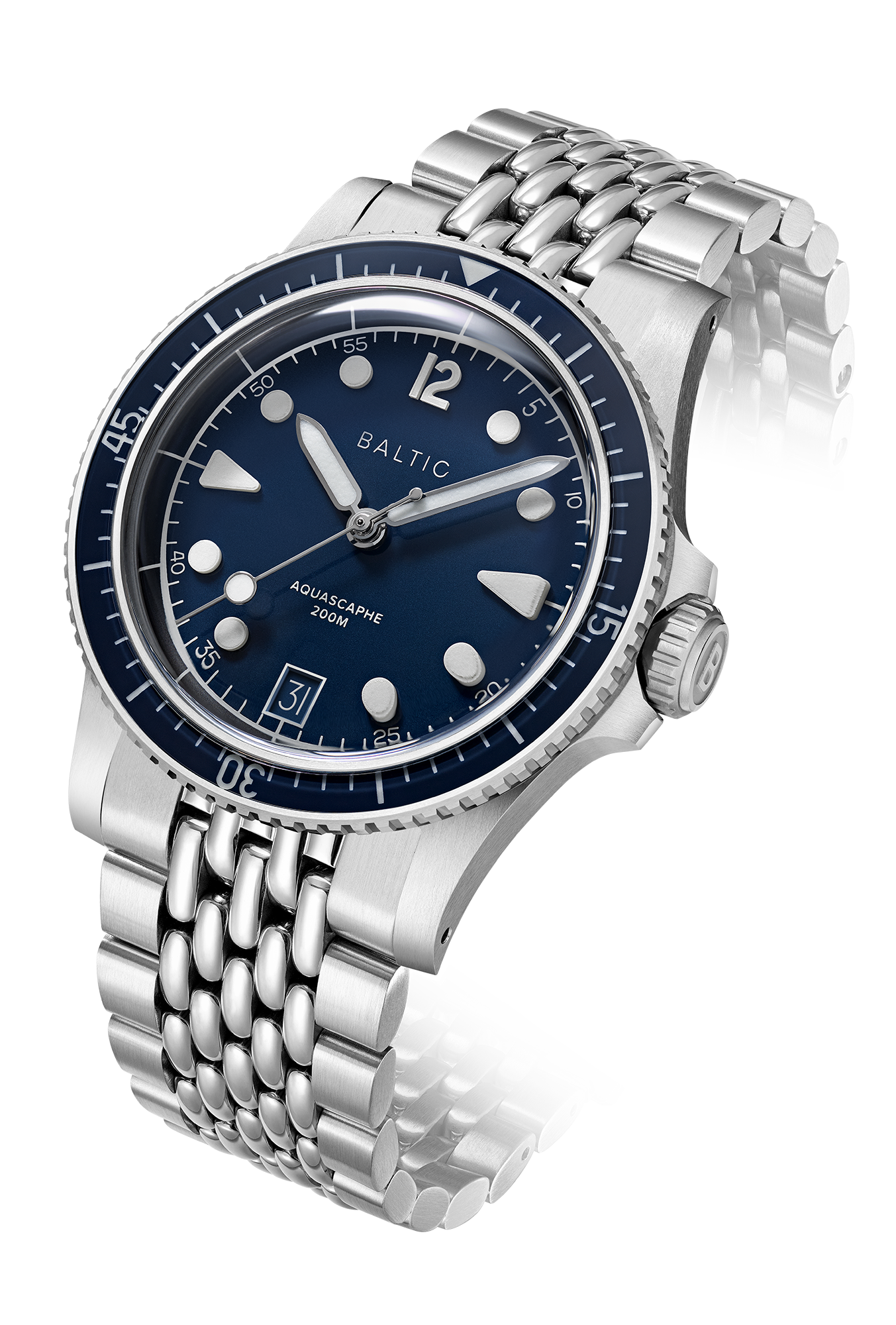 Baltic Aquascaphe MK2 37mm Blue Dial on Stainless Steel Beads of Rice Bracelet