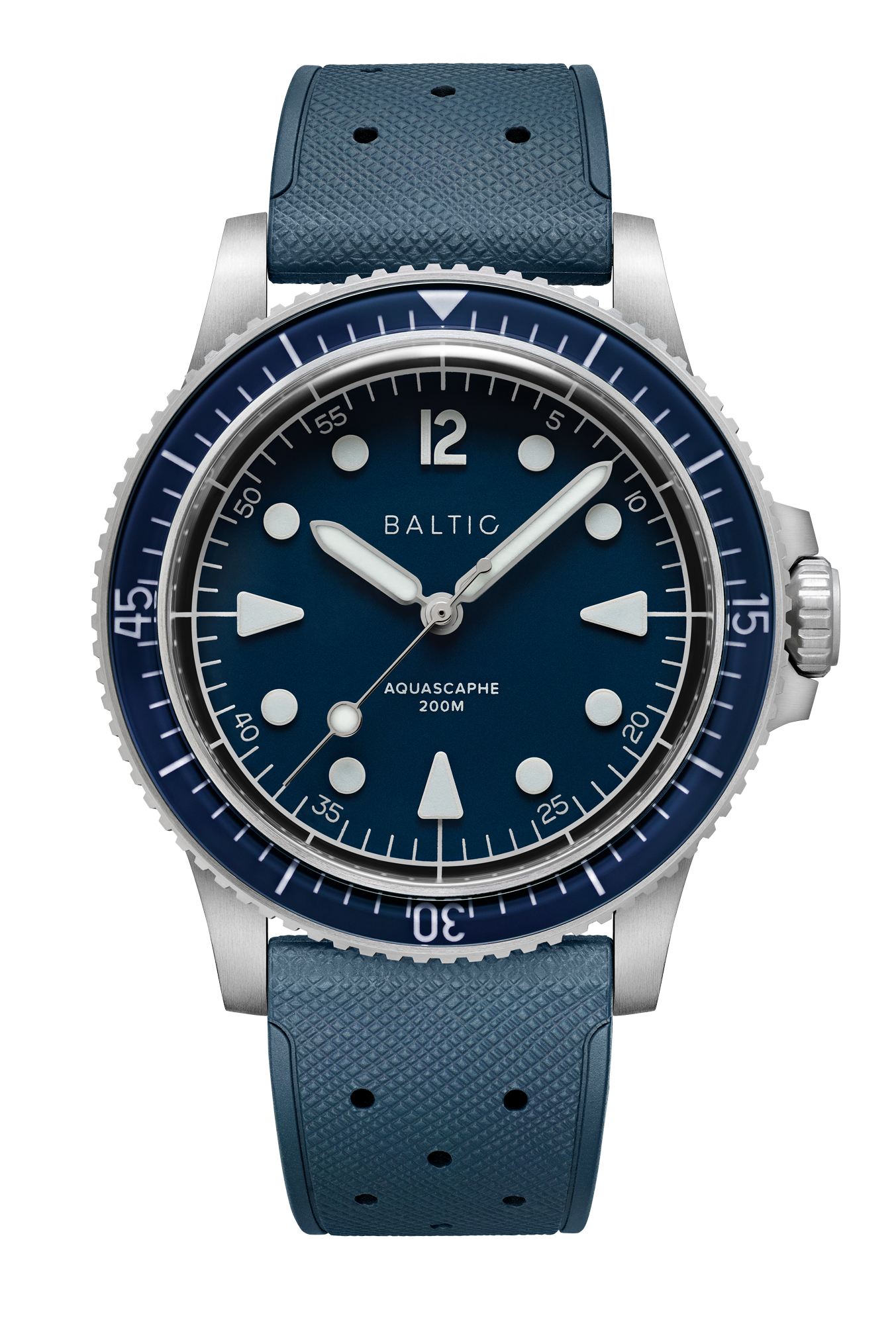 Baltic Aquascaphe MK2 39mm Glossy Blue Dial on FKM Rubber Strap