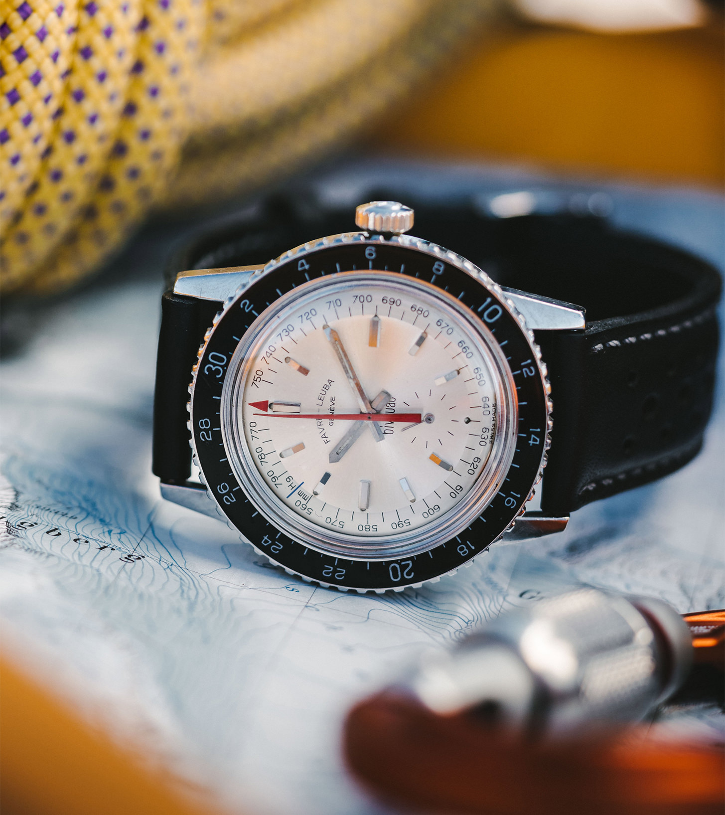 Favre Leuba Bivouac from 1962, the first mechanical wristwatch with an aneroid barometer altimeter