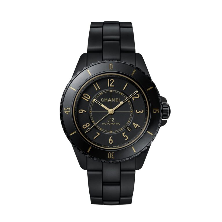 Chanel J12 Golden Black Caliber 12.1 42mm reference H11060 matte black ceramic case and pale gold accents
