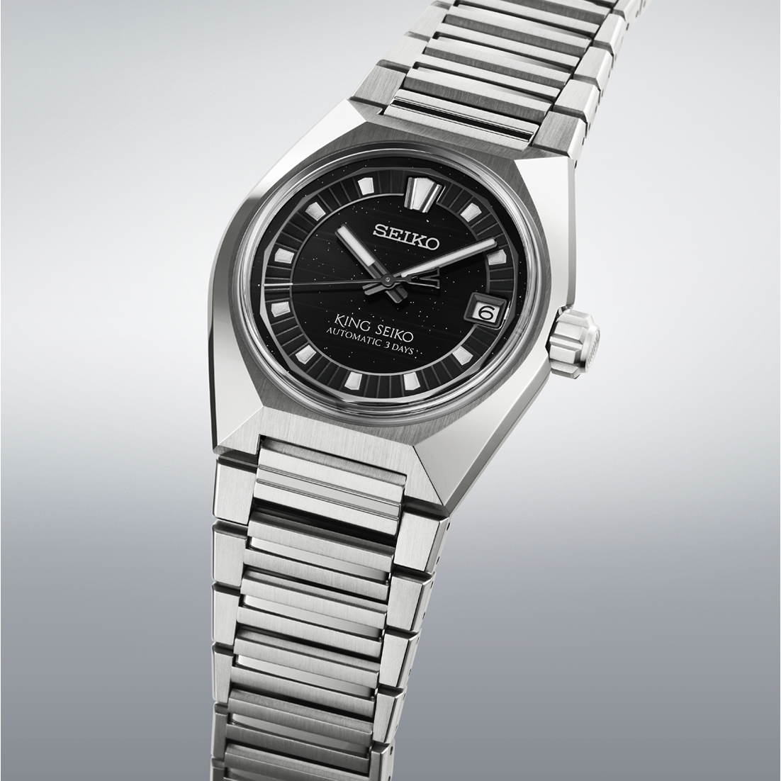 King Seiko Vanac HKF005 dark glitter dial with V-marker at 12 o clock official photograph