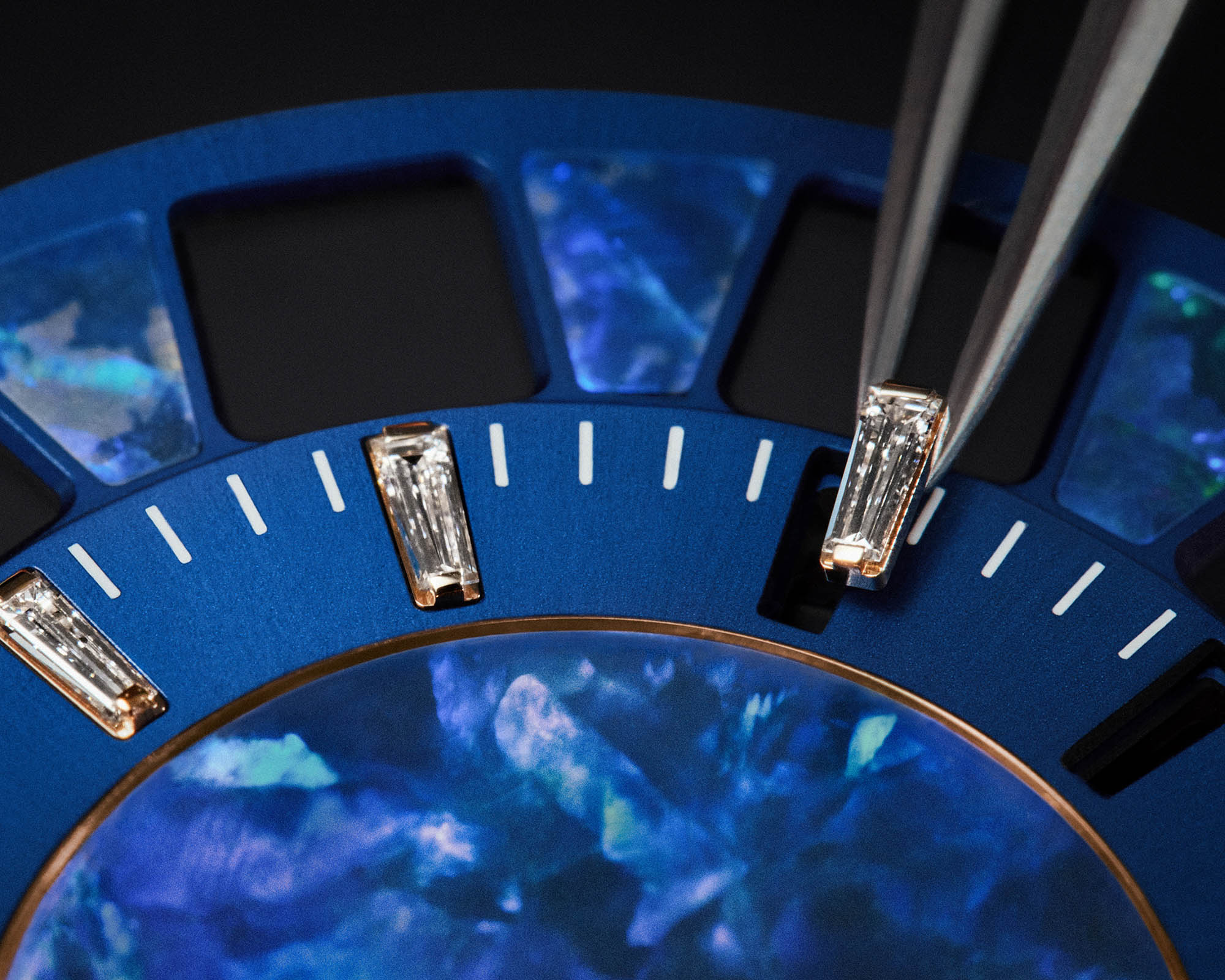 Louis Vuitton Tambour Spin Time Air Blue openworked 42.5mm white gold