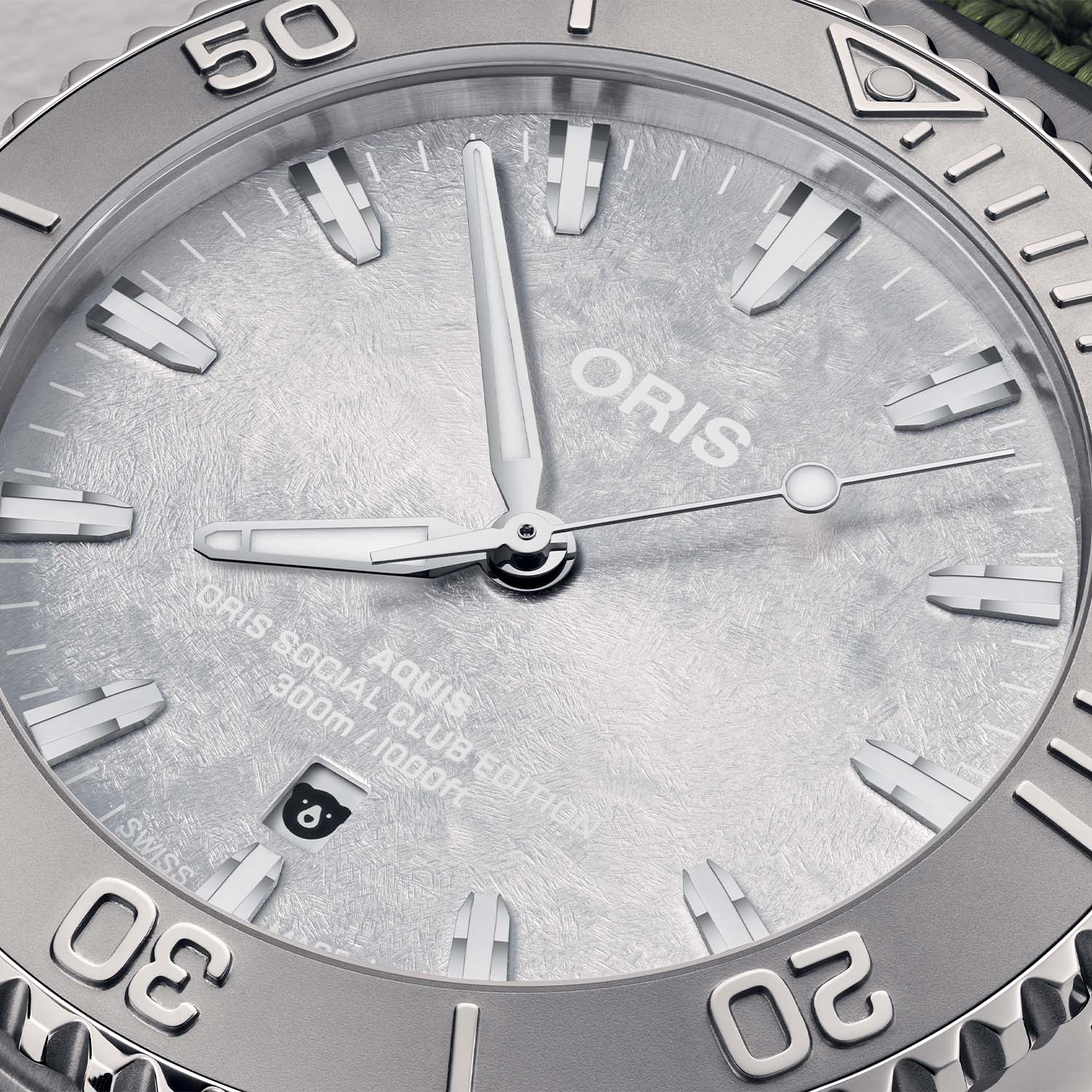 Engraved stainless steel caseback of Oris Social Club Edition II depicting Holstein factory outline