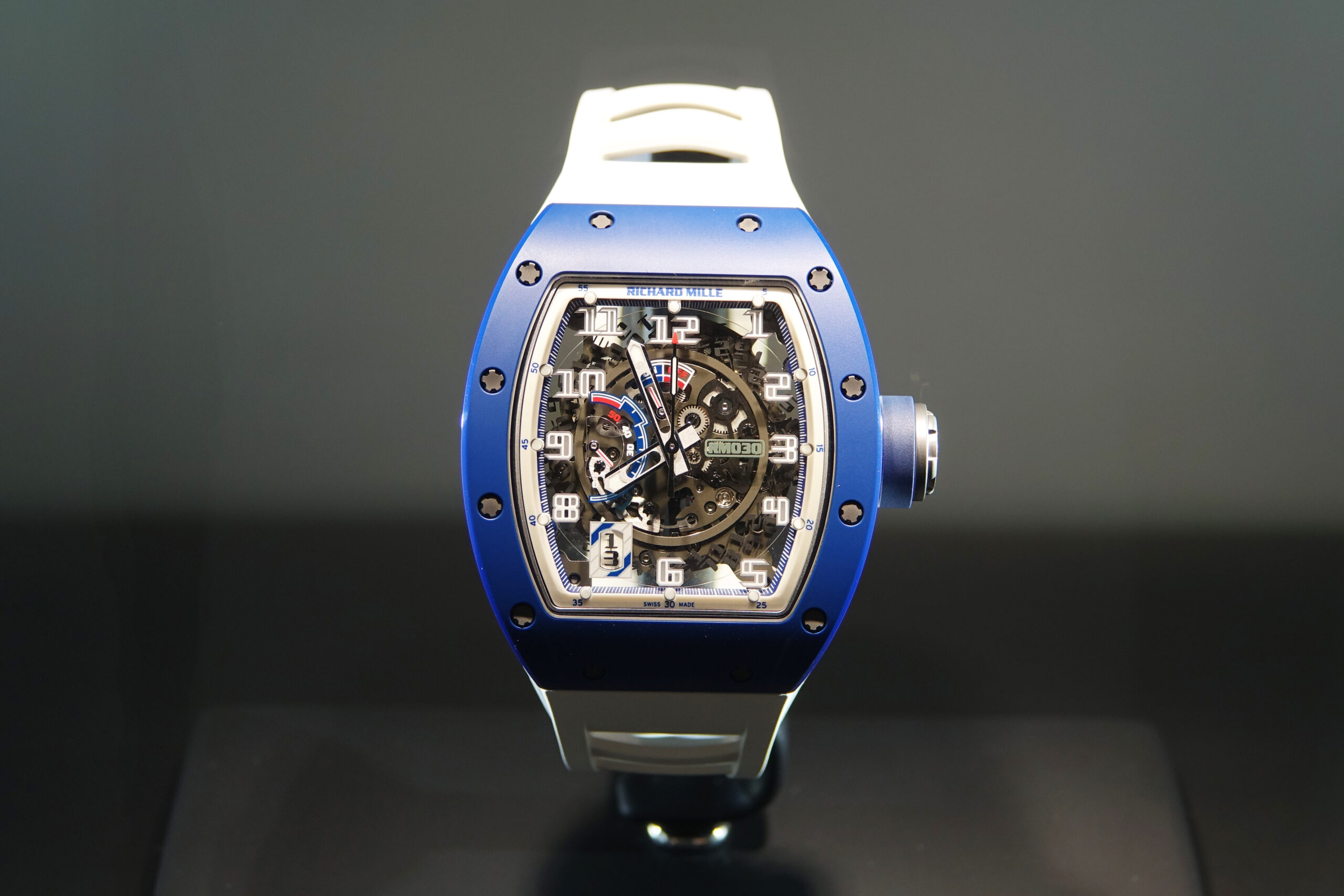 Richard Mille RM 030 automatic watch with skeletonized dial in the Richard Mille Paris boutique