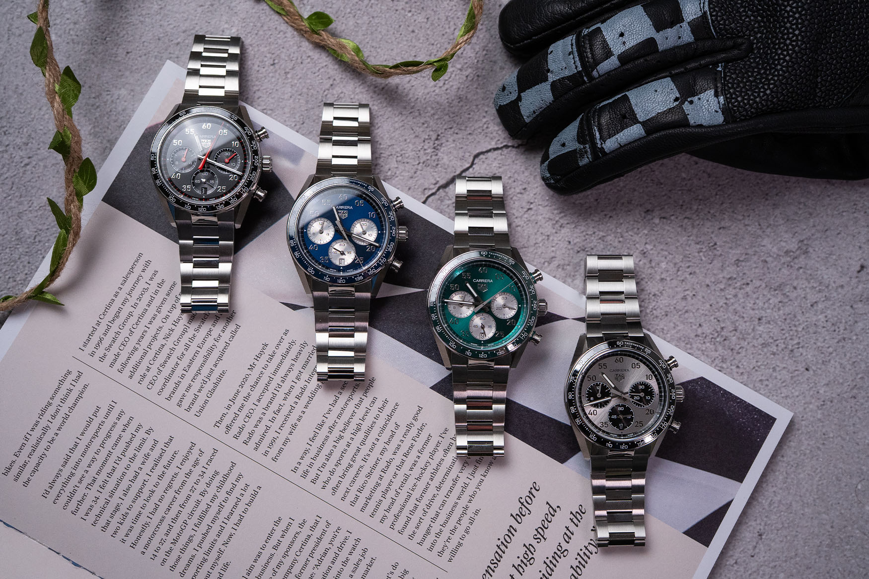 TAG Heuer Carrera Chronograph Sport 2026 blue dial with applied Arabic numerals and ceramic bezel
