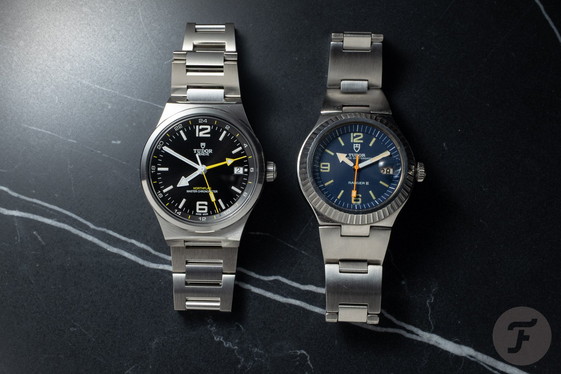 Tudor Northflag GMT on wrist showing fully brushed H-link integrated bracelet and T-Fit clasp