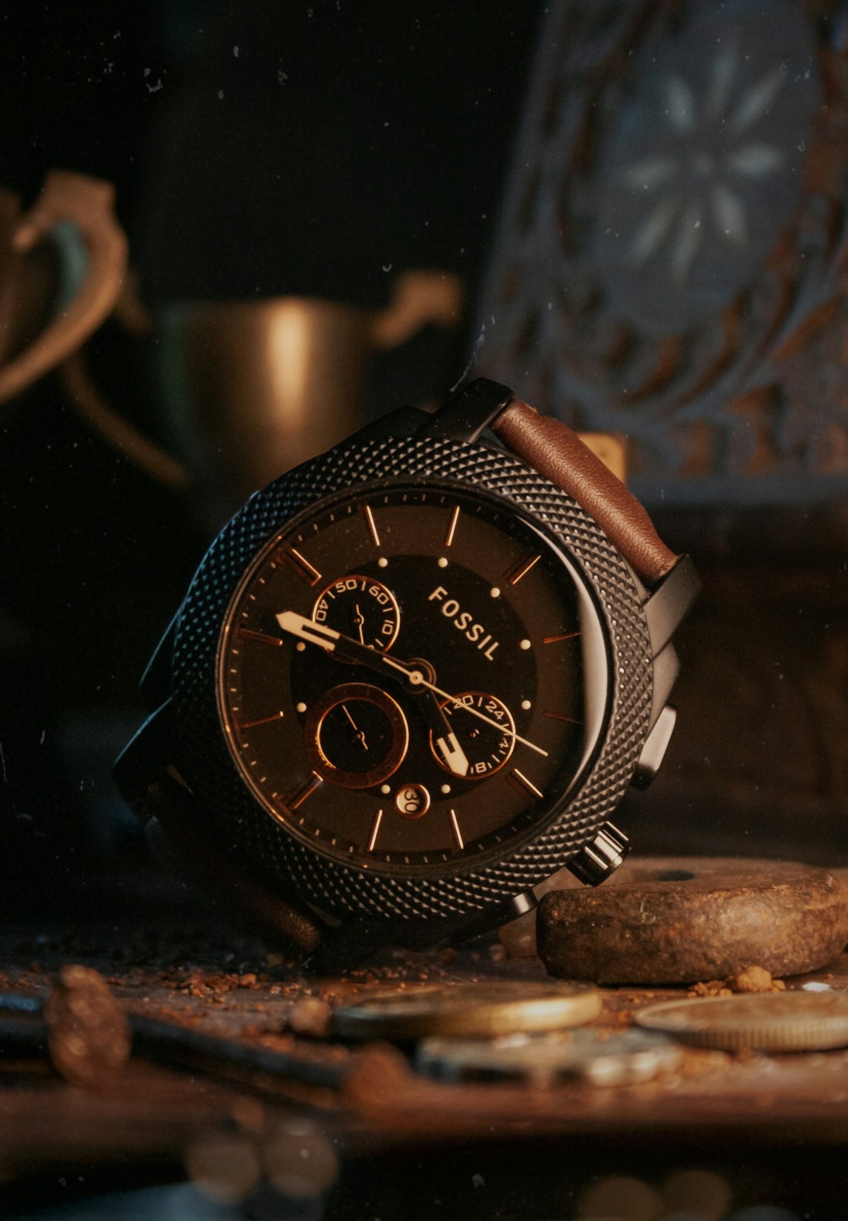 Digital watch with LCD screen showing precise time readout
